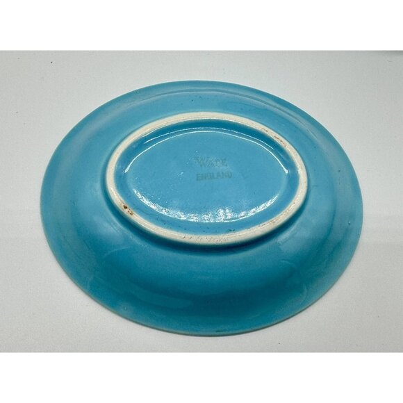 Vintage Wade Golden Turquoise Small Gravy Boat w Under Plate Gold Teal B - Picture 8 of 10